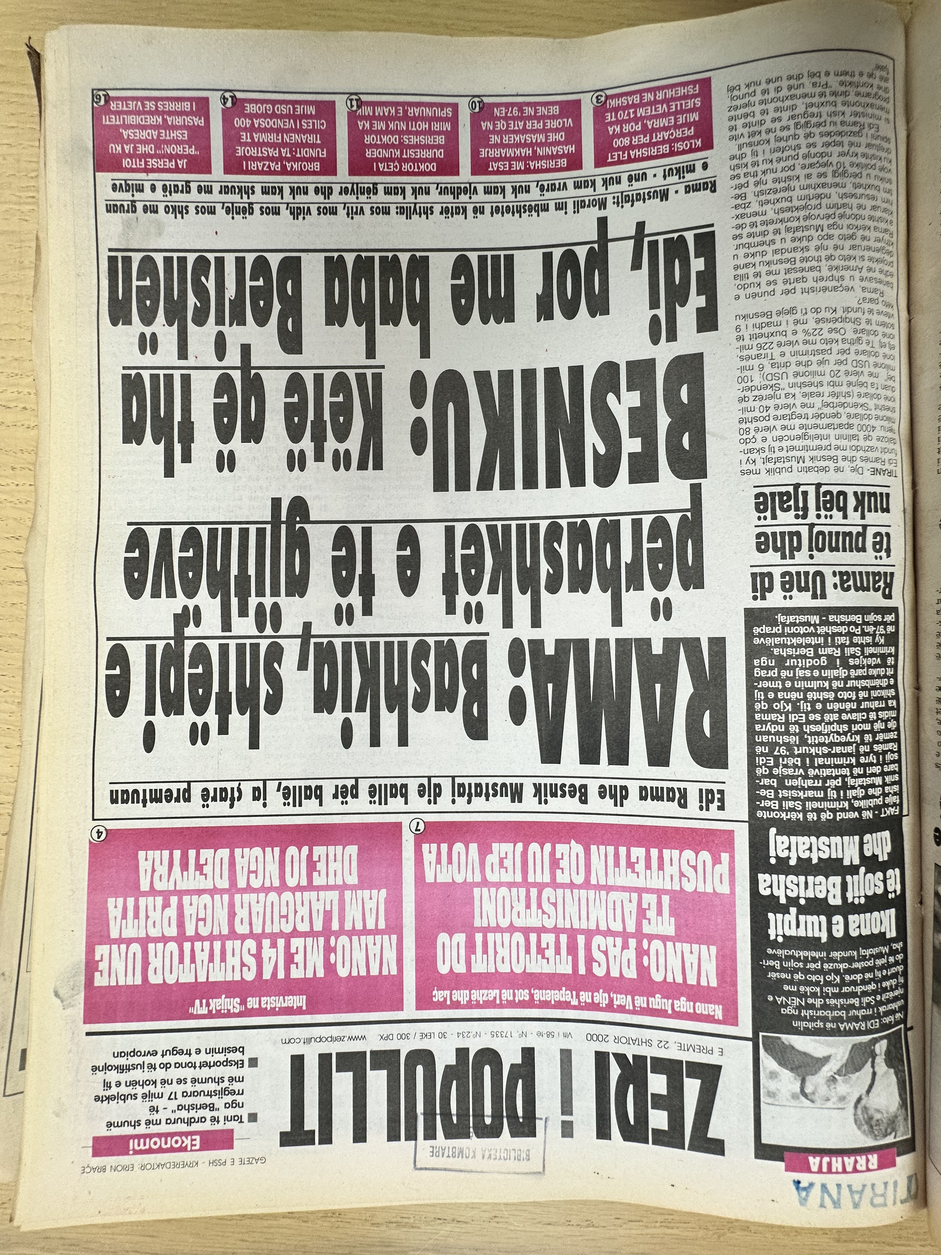 Zëri i Popullit 2000-09-22