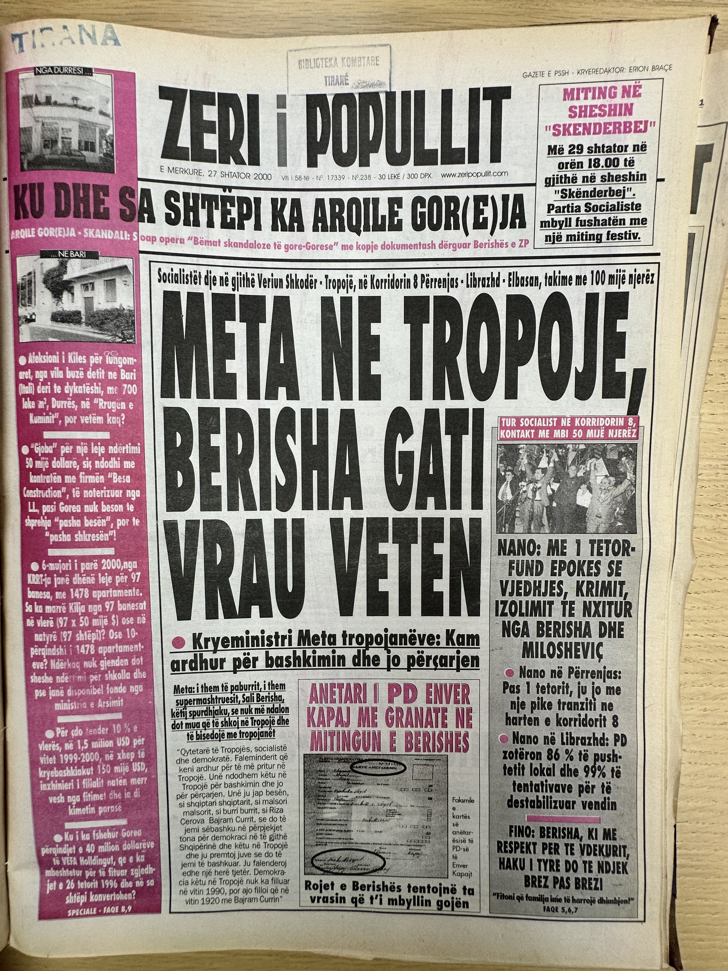 Zëri i Popullit 2000-09-27