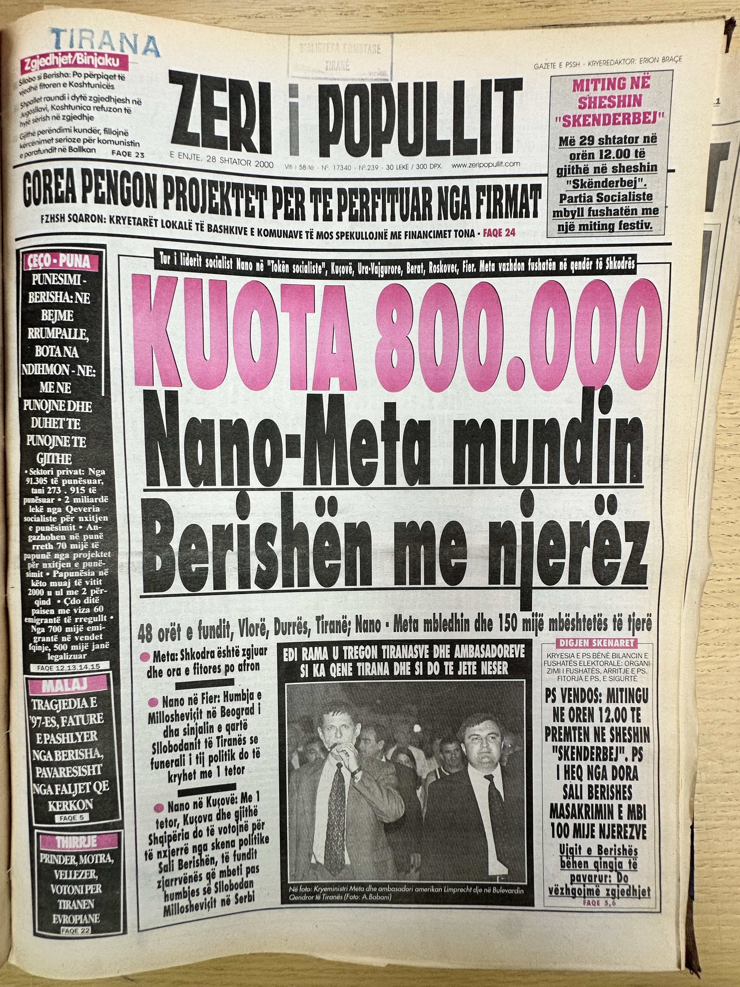 Zëri i Popullit 2000-09-28