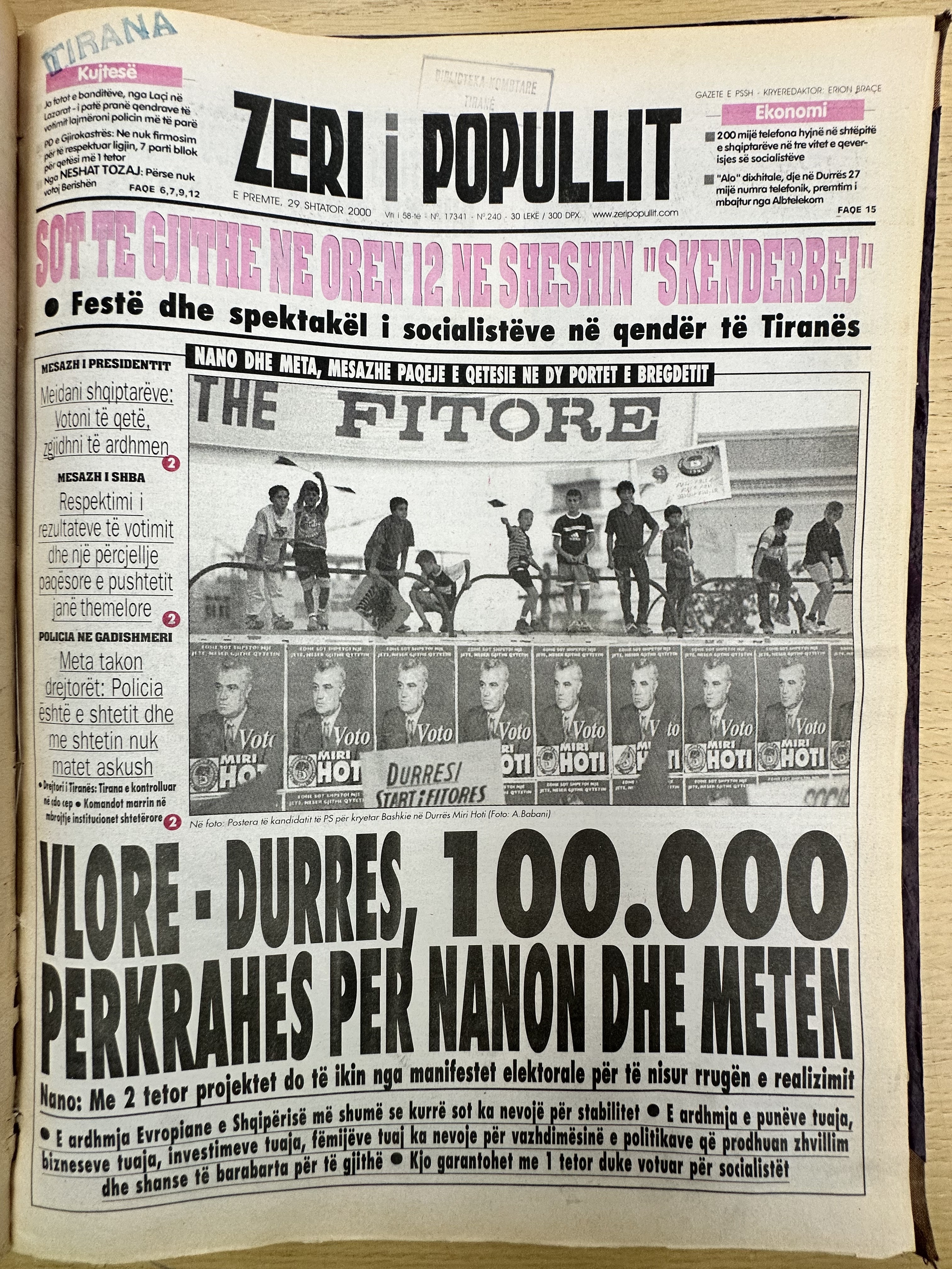 Zëri i Popullit 2000-09-29
