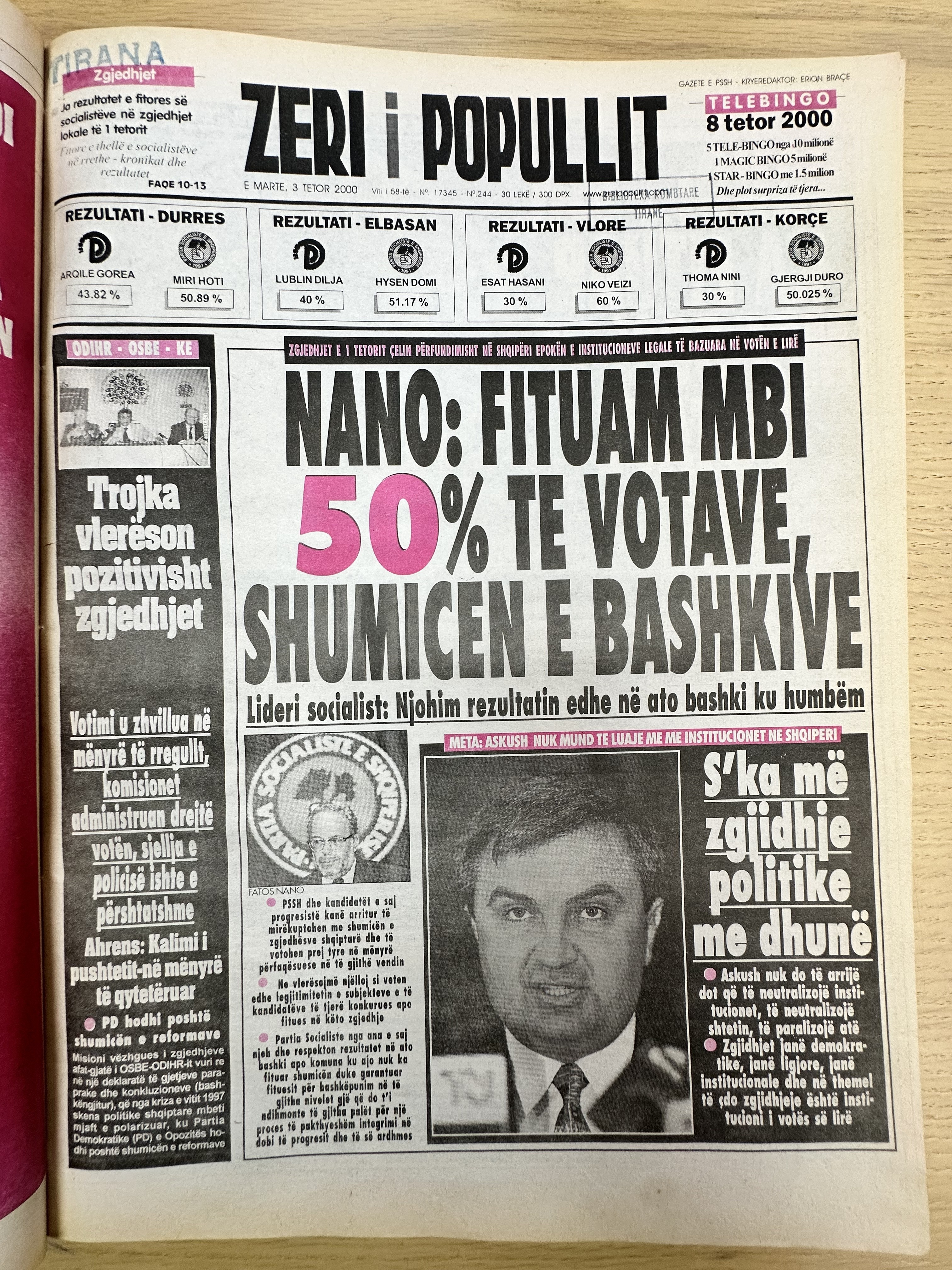 Zëri i Popullit 2000-10-03