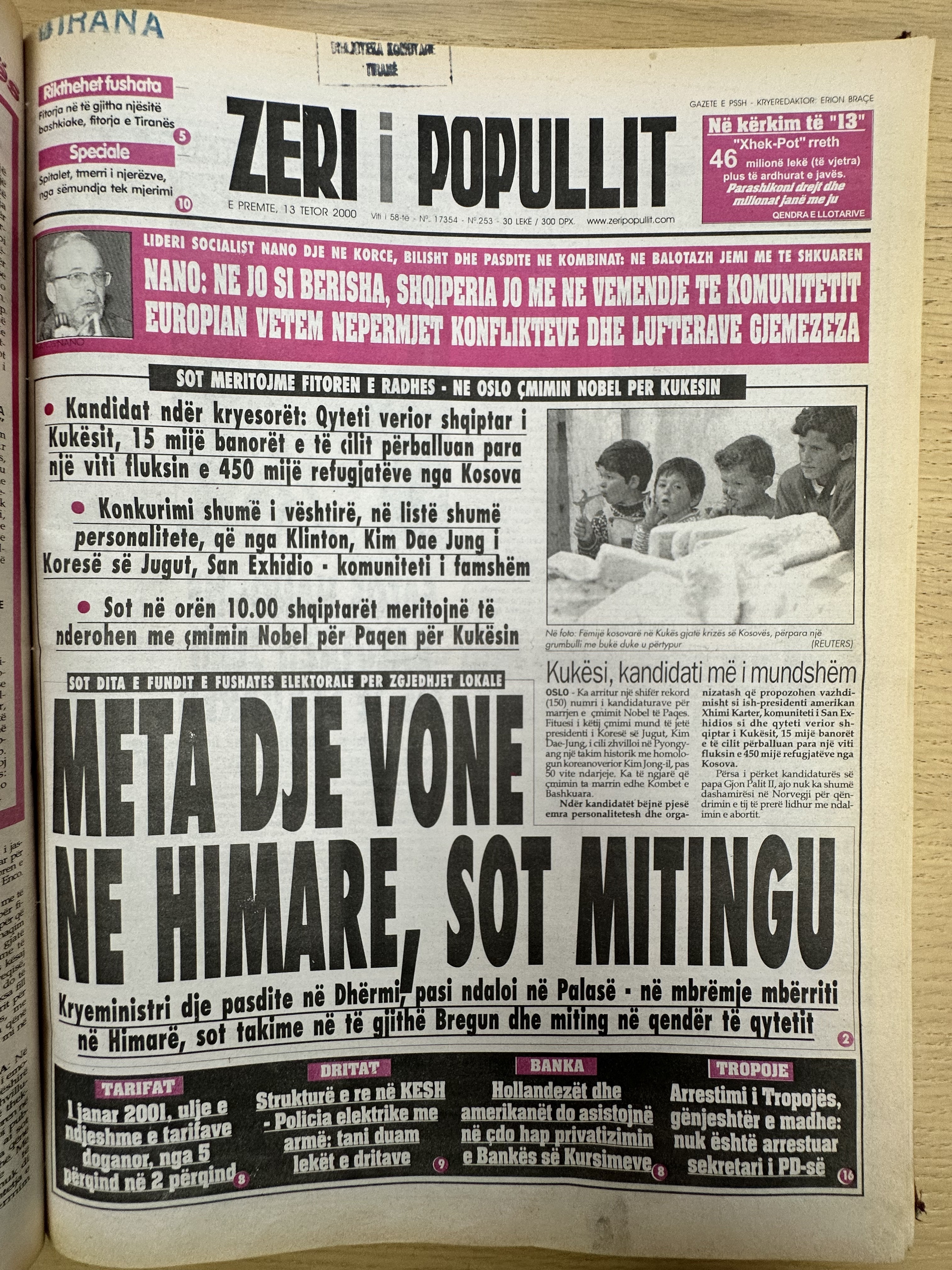 Zëri i Popullit 2000-10-13