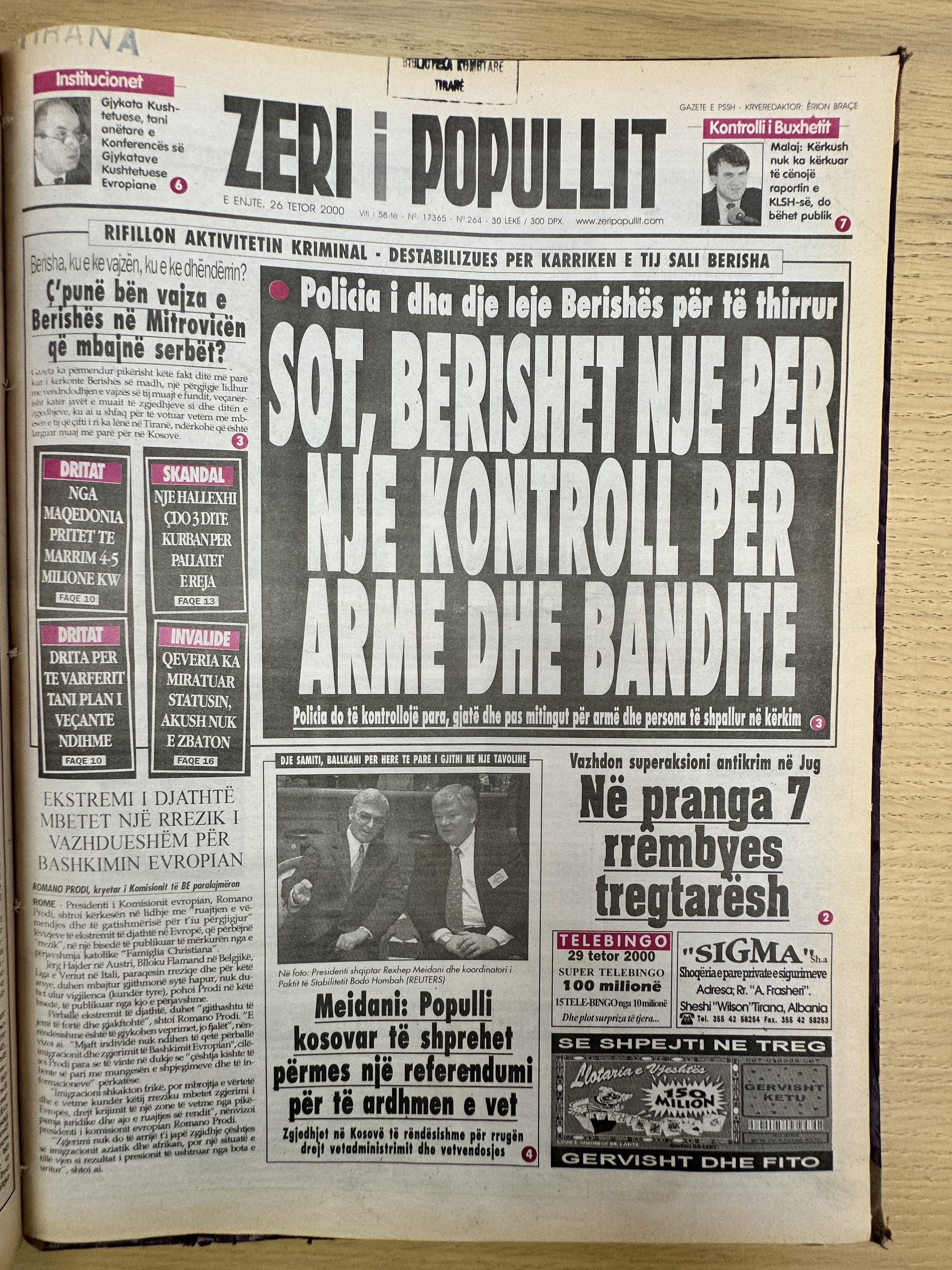Zëri i Popullit 2000-10-26