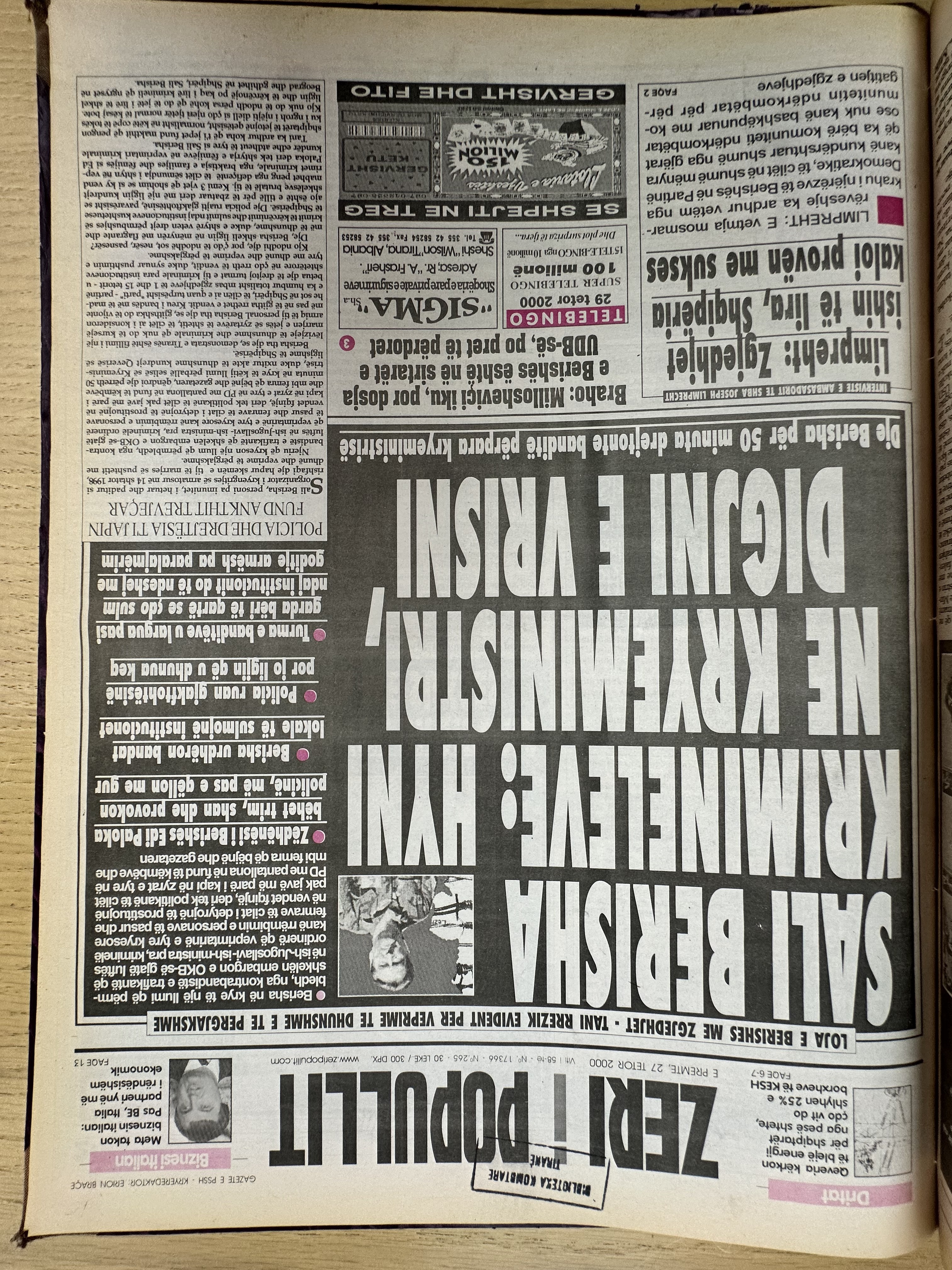 Zëri i Popullit 2000-10-27
