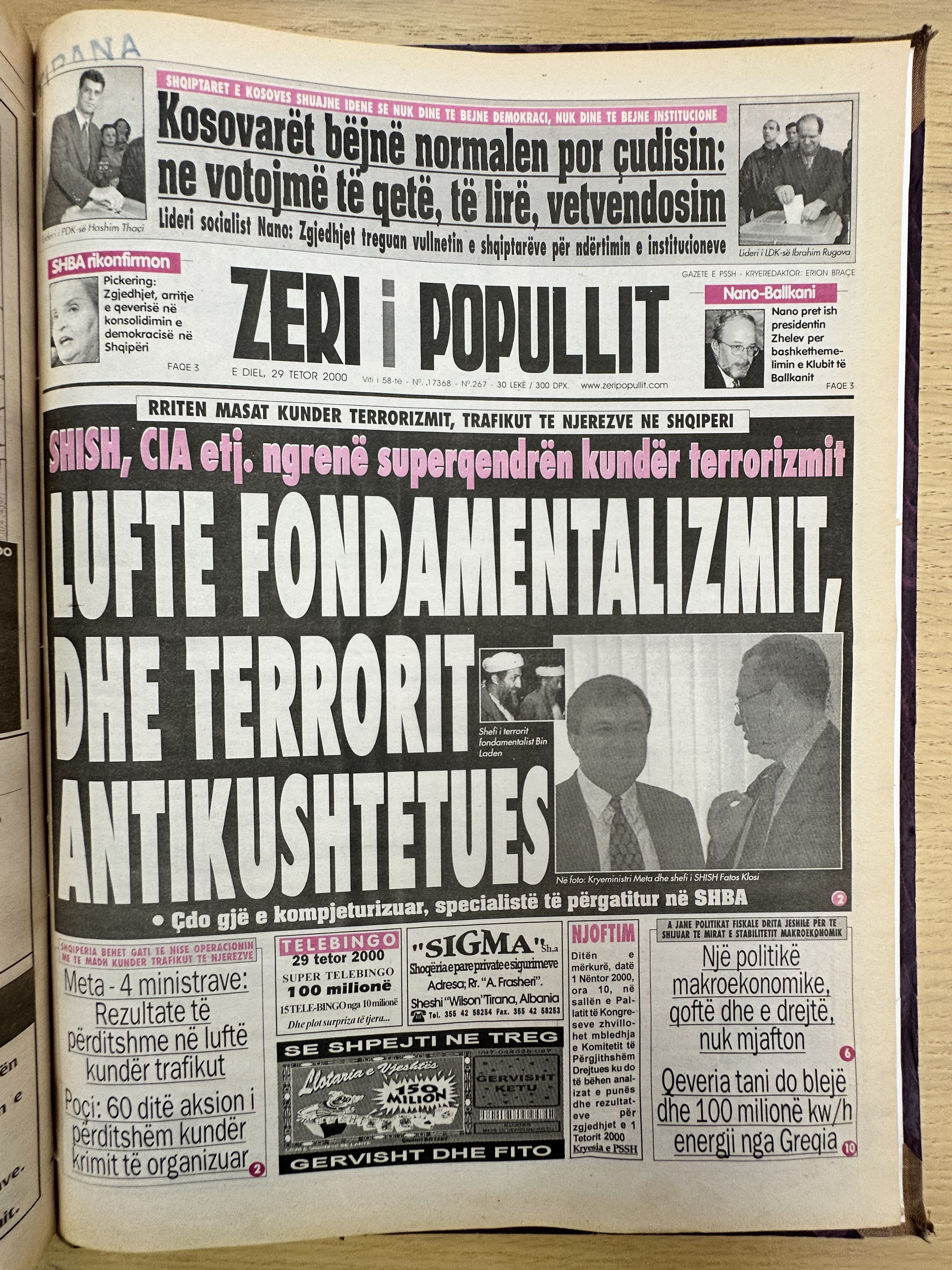 Zëri i Popullit 2000-10-29