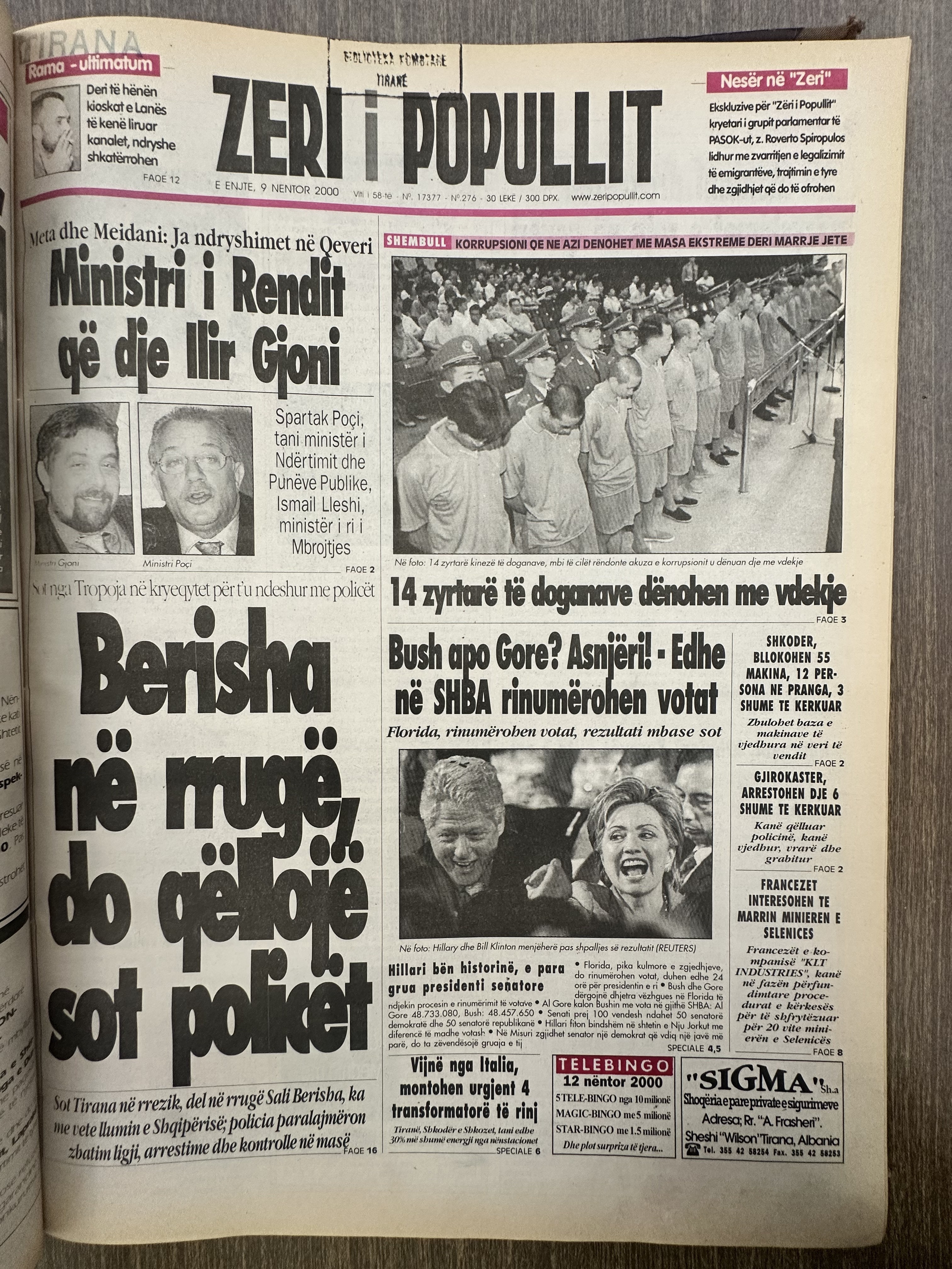 Zëri i Popullit 2000-11-09