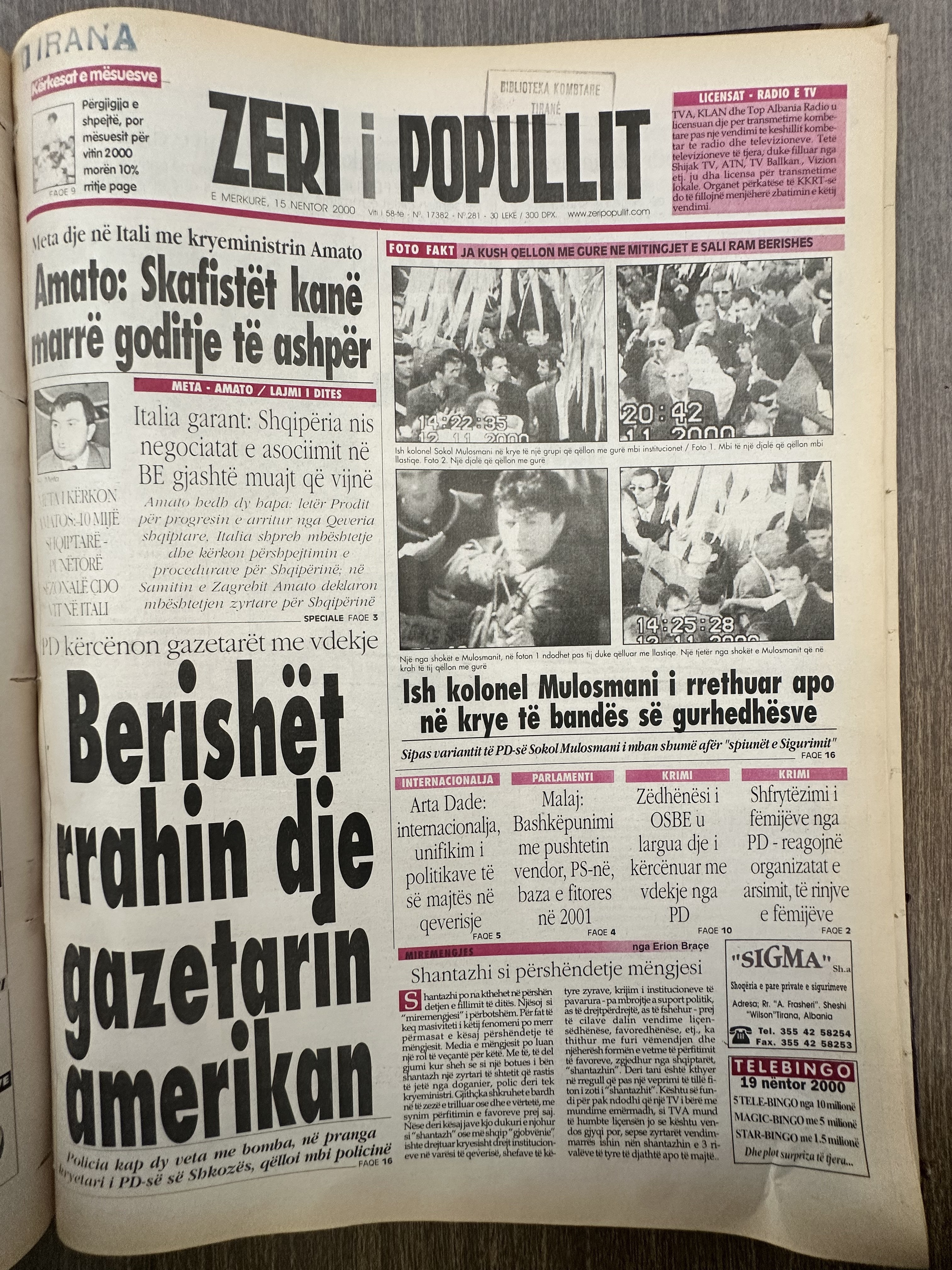 Zëri i Popullit 2000-11-15