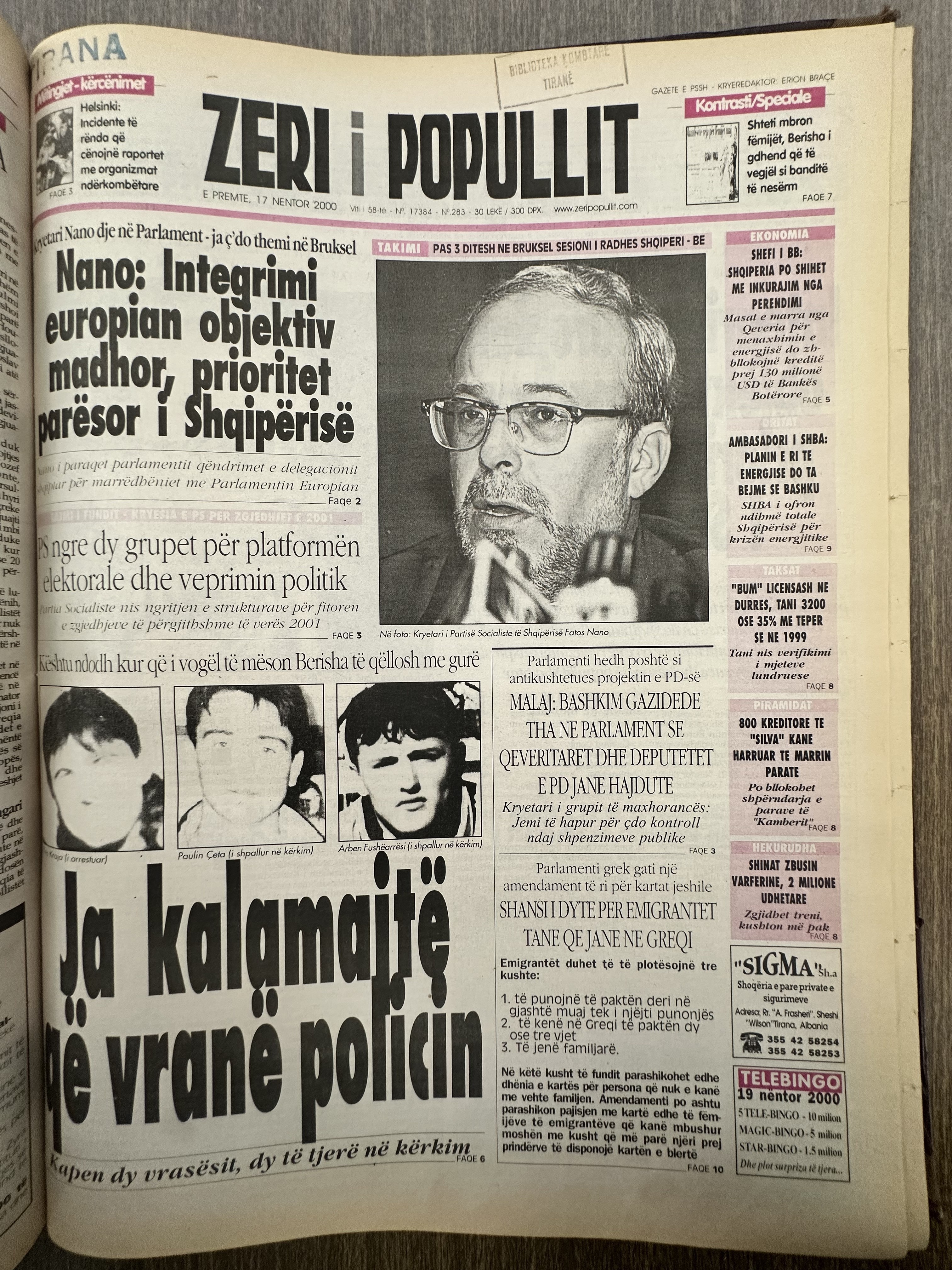 Zëri i Popullit 2000-11-17