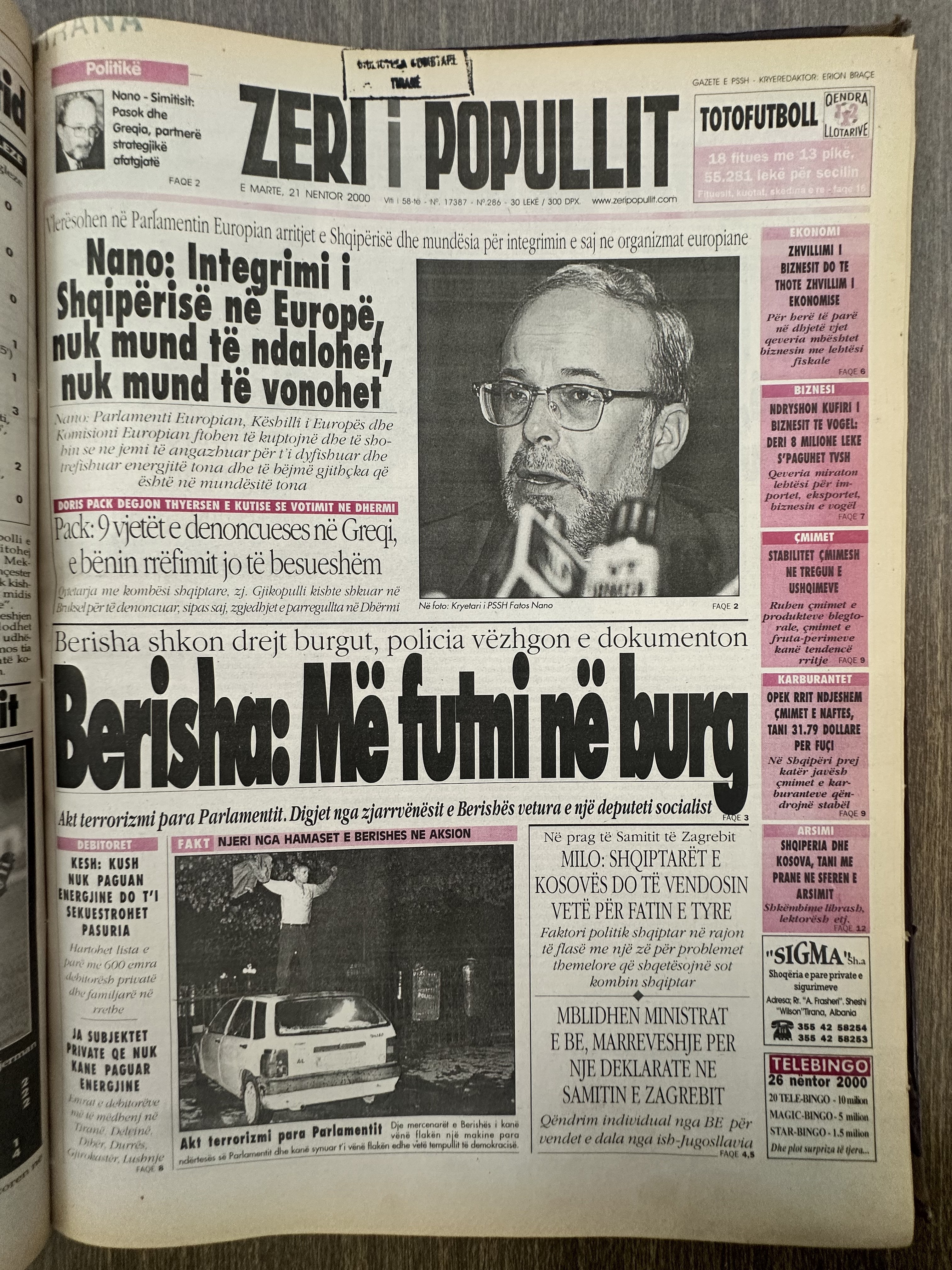Zëri i Popullit 2000-11-21