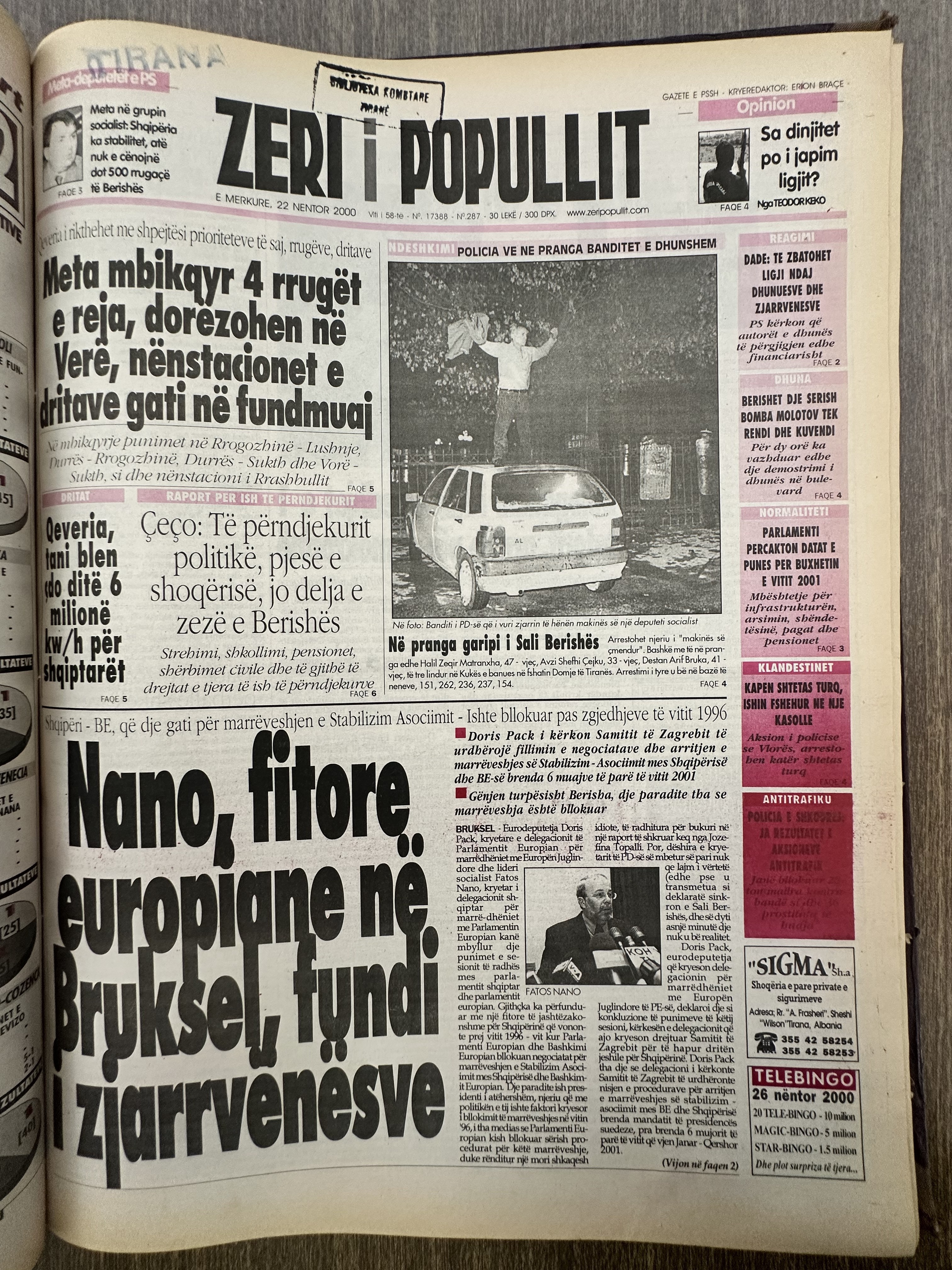 Zëri i Popullit 2000-11-22