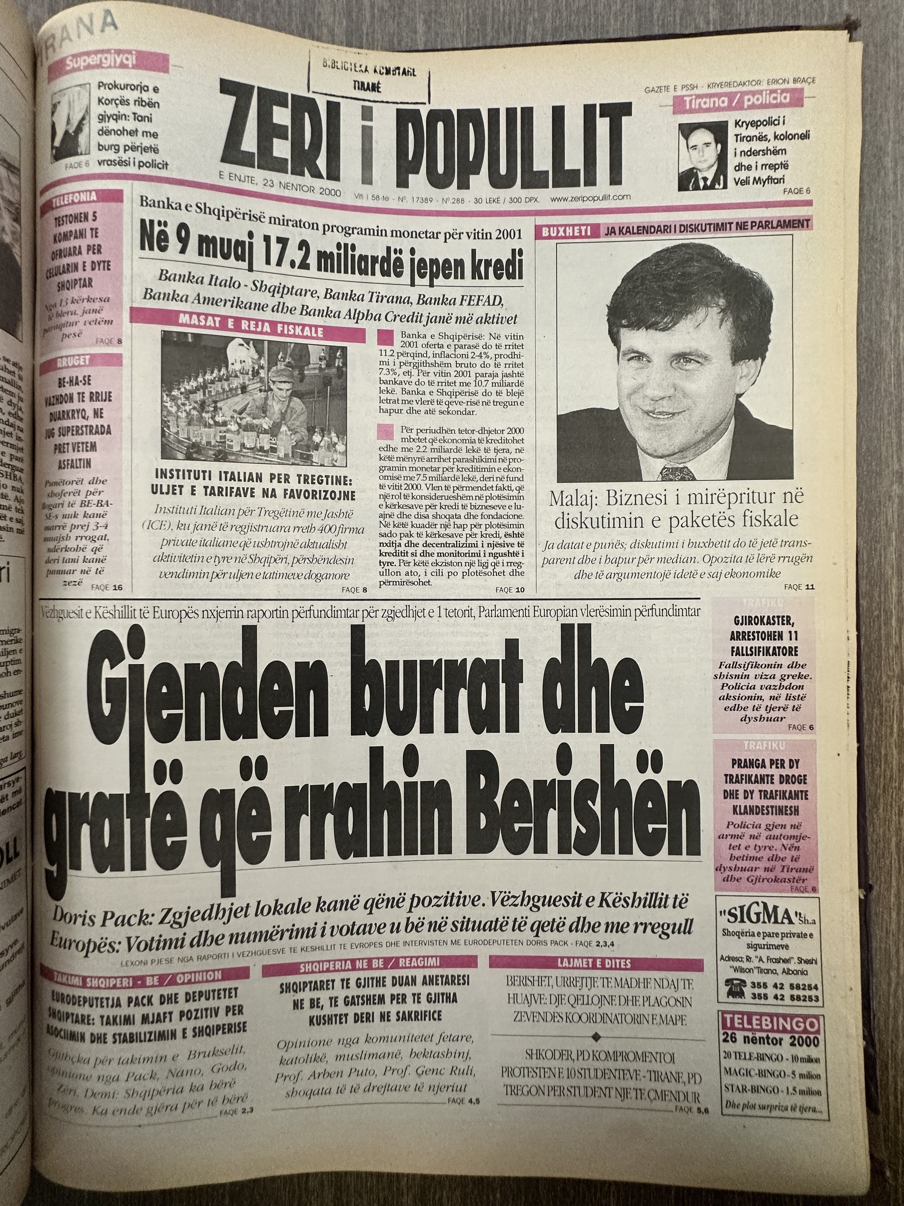 Zëri i Popullit 2000-11-23
