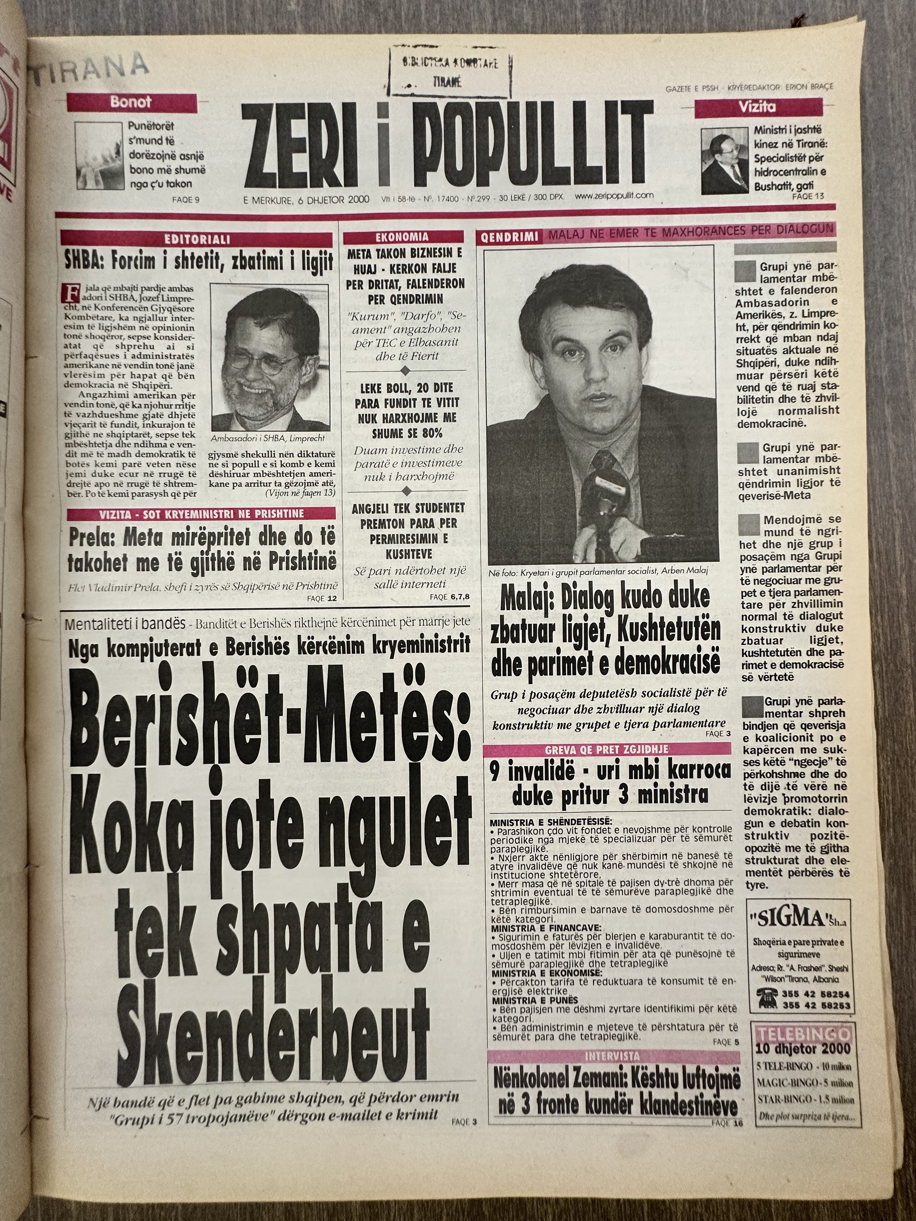 Zëri i Popullit 2000-12-06