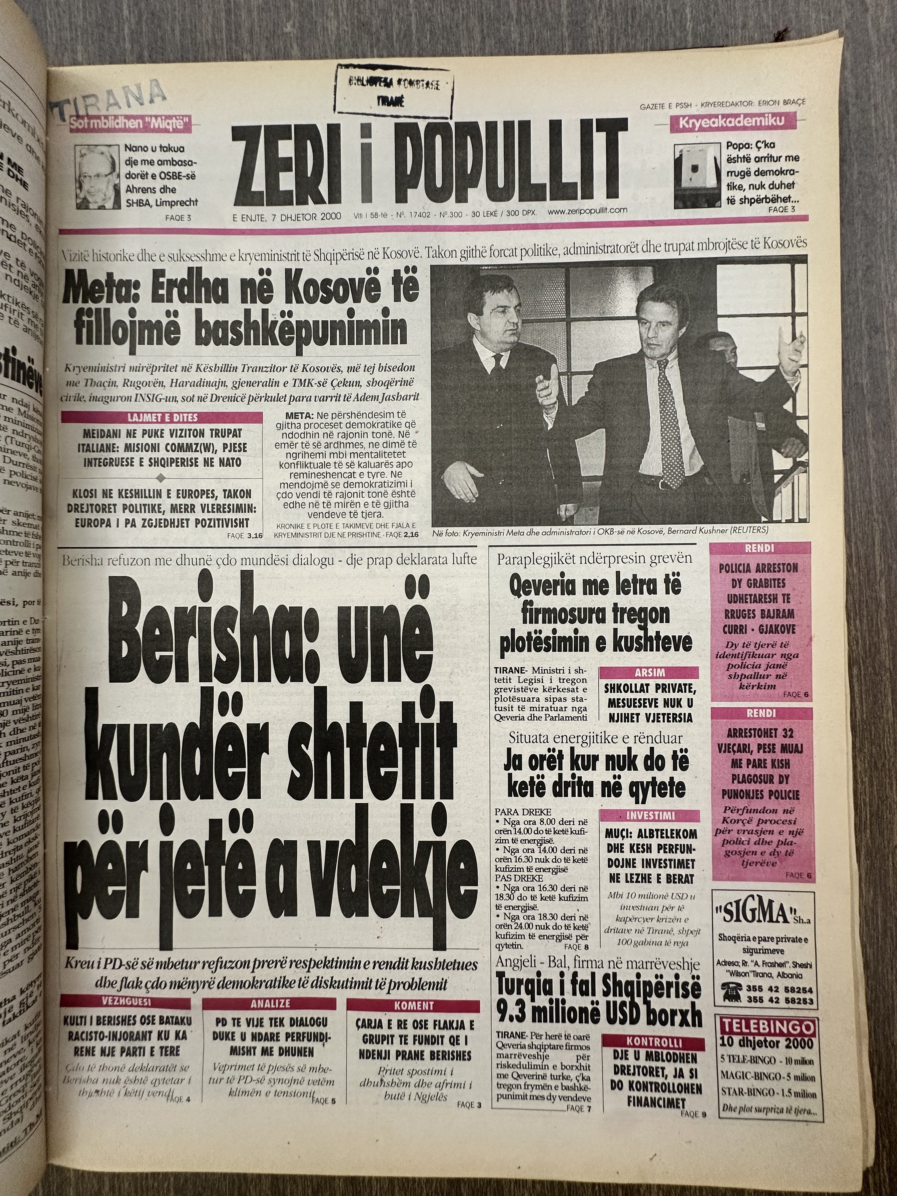 Zëri i Popullit 2000-12-07