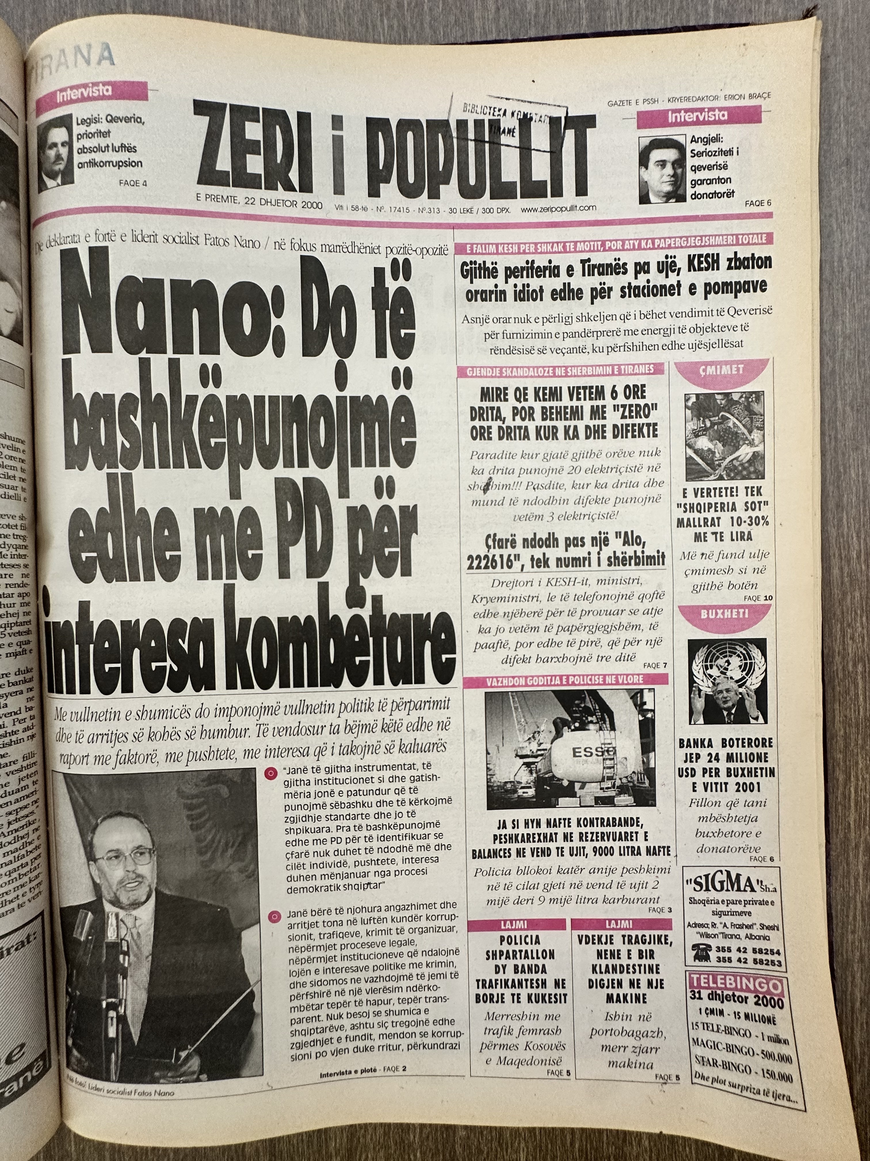 Zëri i Popullit 2000-12-22