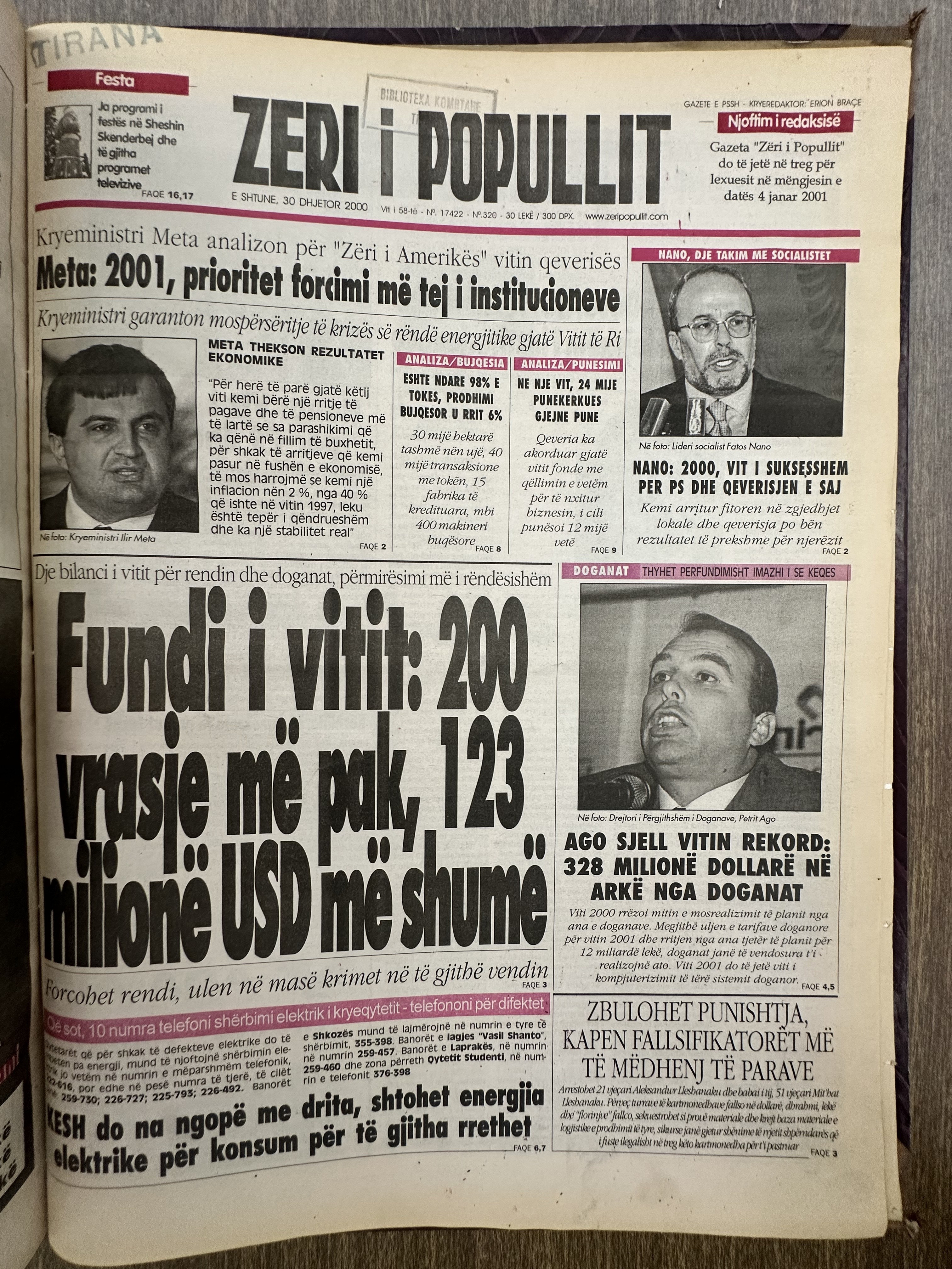 Zëri i Popullit 2000-12-30