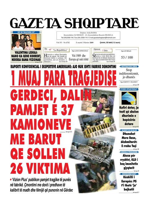 Gazeta Shqiptare 2009-11-03