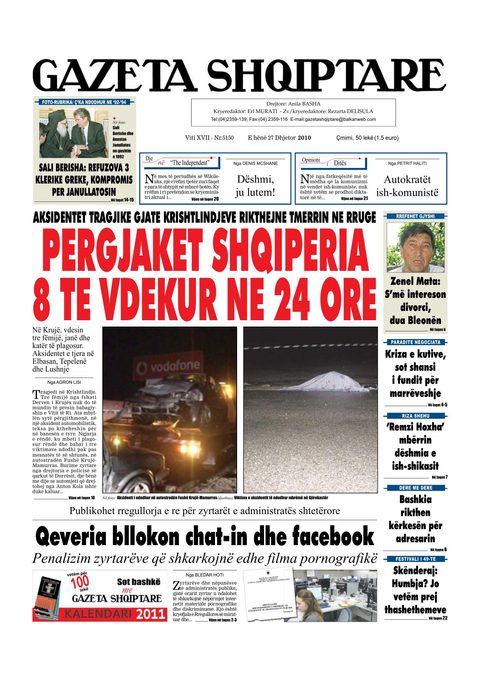 Gazeta Shqiptare 2010-12-27