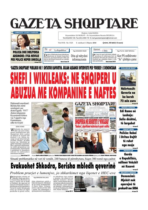 Gazeta Shqiptare 2010-12-01