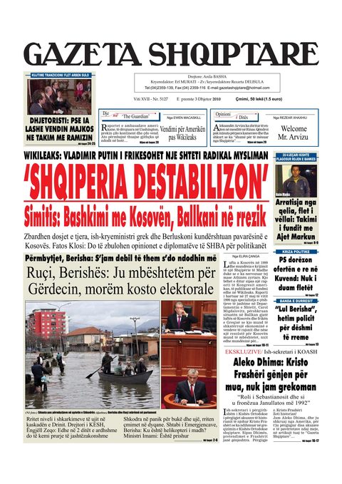 Gazeta Shqiptare 2010-12-03