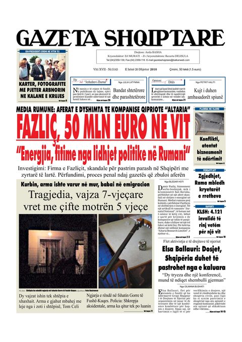 Gazeta Shqiptare 2010-12-20