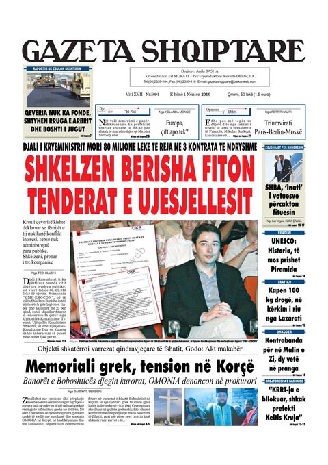 Gazeta Shqiptare 2010-11-01