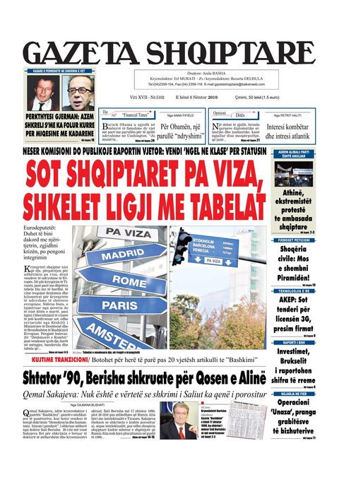 Gazeta Shqiptare 2010-11-08