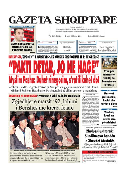 Gazeta Shqiptare 2010-11-15