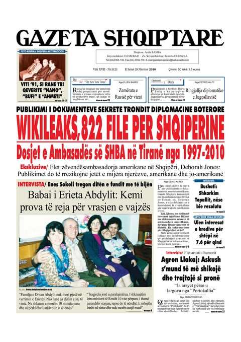 Gazeta Shqiptare 2010-11-29