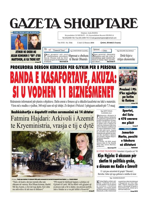Gazeta Shqiptare 2010-09-12