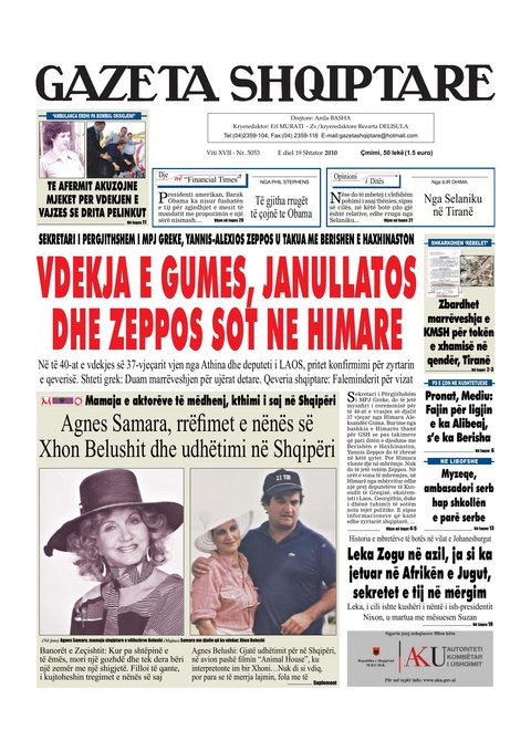Gazeta Shqiptare 2010-09-19