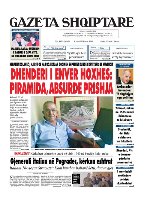 Gazeta Shqiptare 2010-09-27