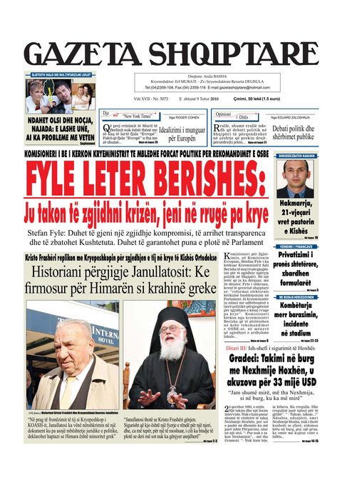 Gazeta Shqiptare 2010-10-09