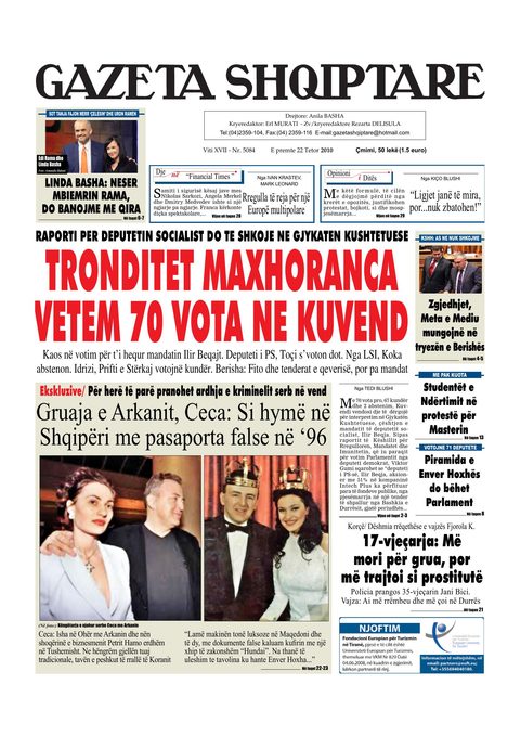 Gazeta Shqiptare 2010-10-22
