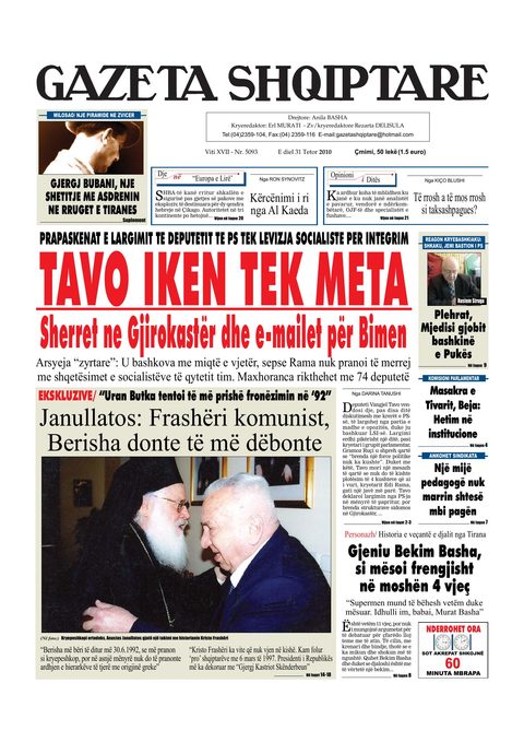 Gazeta Shqiptare 2010-10-31