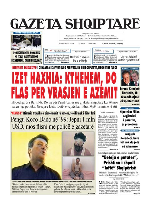 Gazeta Shqiptare 2010-10-12