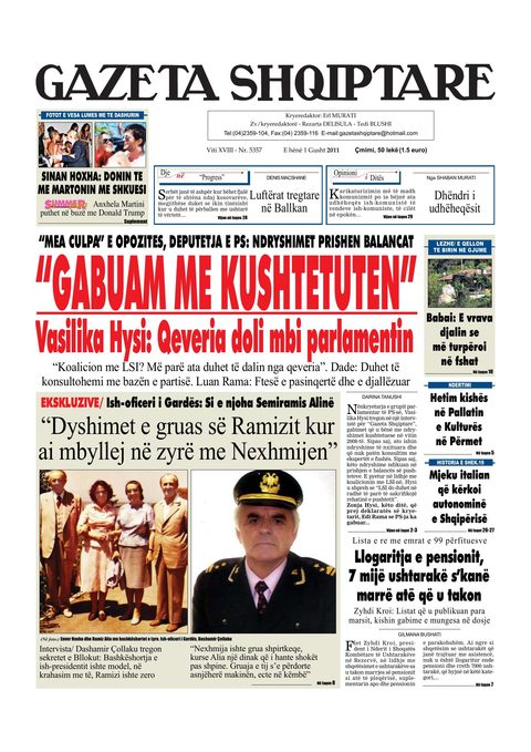 Gazeta Shqiptare 2011-08-01