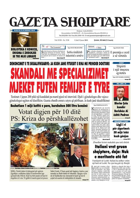 Gazeta Shqiptare 2011-01-09