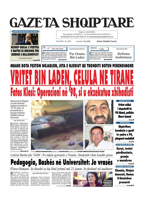 Gazeta Shqiptare 2011-05-03