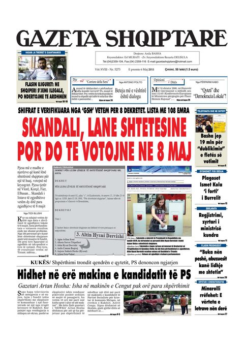 Gazeta Shqiptare 2011-05-06