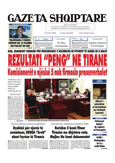 Gazeta Shqiptare 2011-05-16