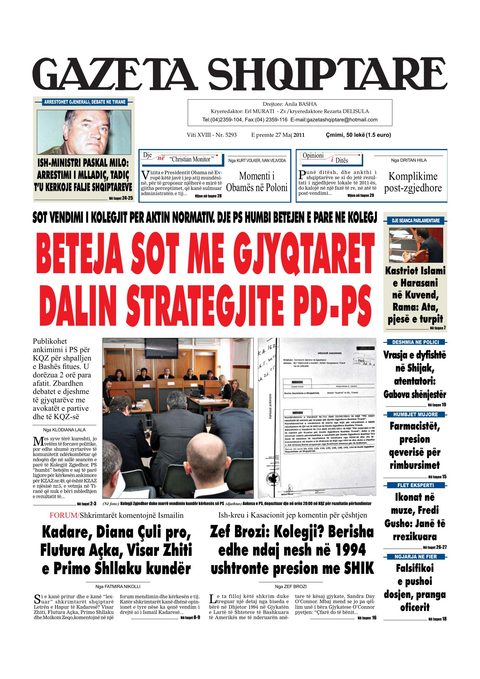 Gazeta Shqiptare 2011-05-27