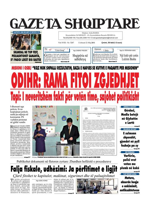 Gazeta Shqiptare 2011-05-21