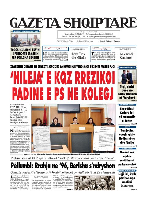 Gazeta Shqiptare 2011-05-28