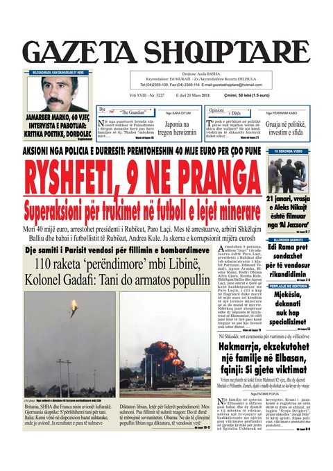 Gazeta Shqiptare 2011-03-20
