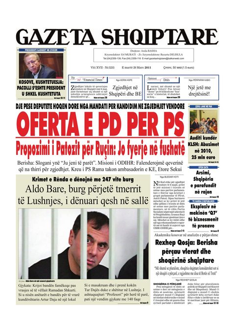 Gazeta Shqiptare 2011-03-29