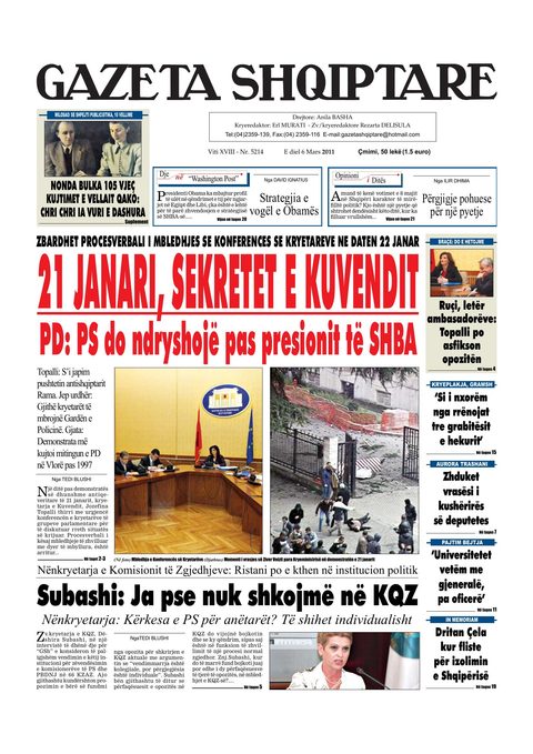 Gazeta Shqiptare 2011-03-06
