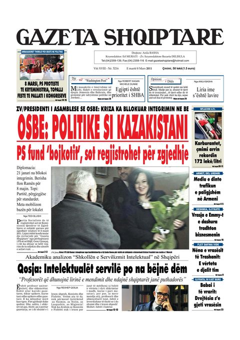 Gazeta Shqiptare 2011-03-08