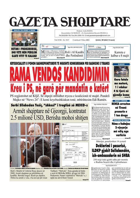 Gazeta Shqiptare 2011-03-09