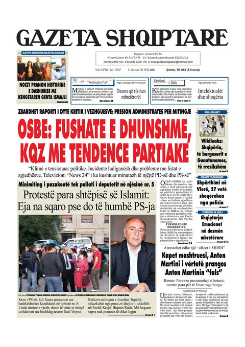 Gazeta Shqiptare 2011-04-30