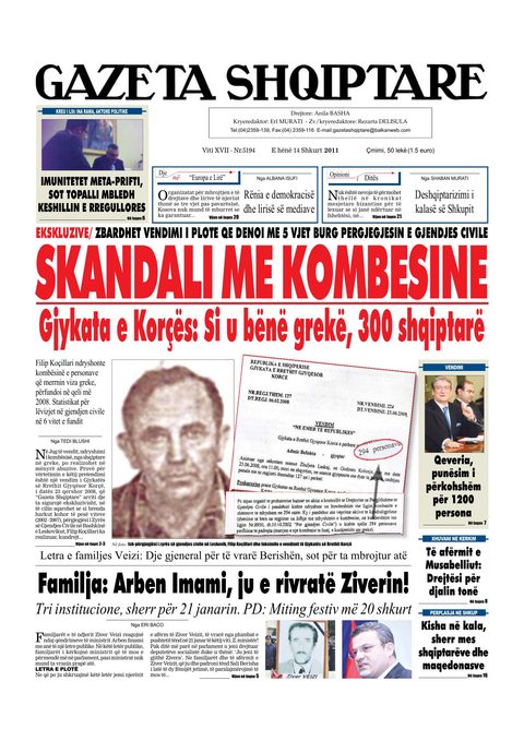 Gazeta Shqiptare 2011-02-14